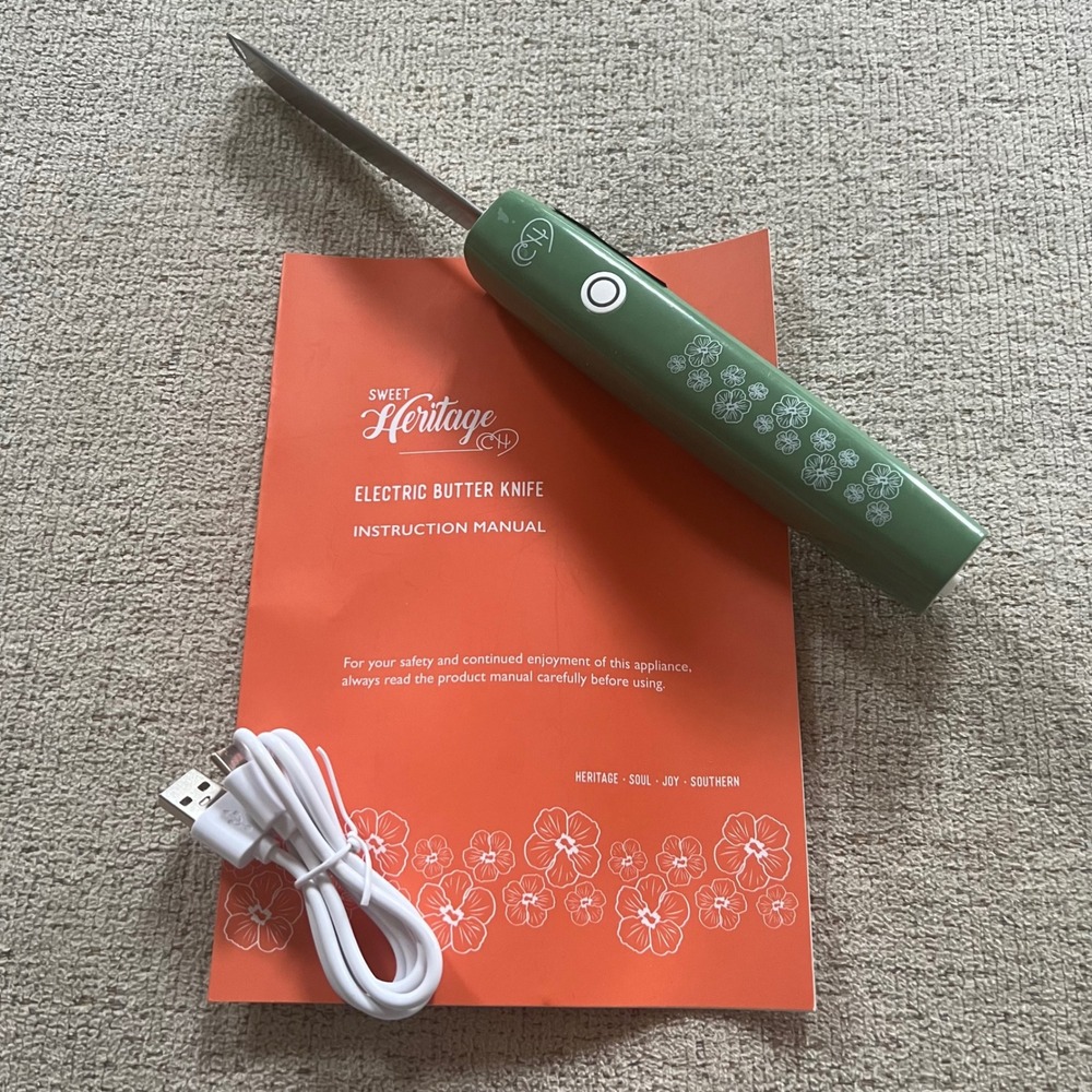 Carla Hall Sweet Heritage Electric Butter Knife Cordless Rechargeable Green